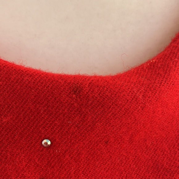 Vintage 80s Red Celestial Statement Collar Dress - Picture 3 of 8